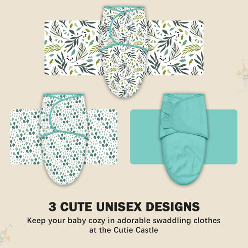 Cute Castle 3-Pack (0-3 Baby Swaddle Sleep Sacks - Newborn Swaddle Sack - Ergonomic Baby Swaddles Blanket Warp for Boys