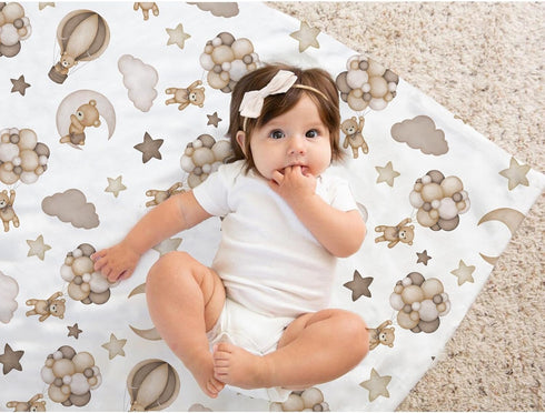 Buerhanerry 30"x40" Bear Baby Blanket for Unisex Boys Girls, Brown Bear Toddler Soft Minky Blanket with Double Layer