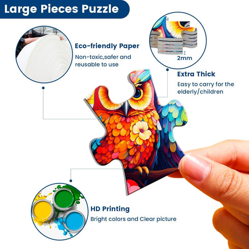 3 Packs Large Piece Puzzle for Seniors - 48 Pieces Dementia Puzzles for Elderly Adults with Storage Bags