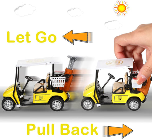 1:36 Pullback 3.9 Inch(4 Jerify Mini Golf Cart Model Toy Metal Pull Back Action Cart Scale Golfcart Vehicle Toys