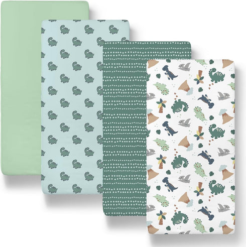 The Peanutshell Baby Bassinet Sheets 4-Pack for Boy - Soft, Oval &