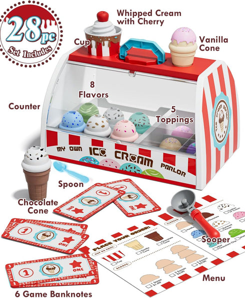 3-5, 3+ Set 2-4, Counter 3 4 5 6 Lehoo Castle Ice Cream Toys for Toddlers Toys for Year Old Girls, Ice Cream Play