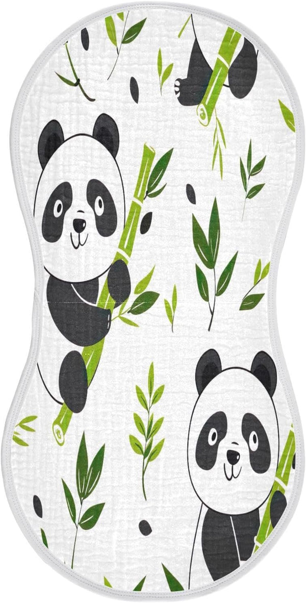 YETTASBIN Panda Muslin Baby Burp Cloth, Super Soft Absorbent Cotton Burp Rag Baby