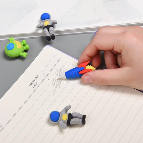 Space Erasers for Kids, 16Pcs 3D Outer Space Take Apart Puzzle Pencil Erasers