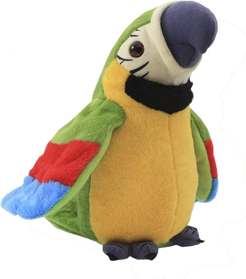 Talking Macaw Parrot Plush Toy, Repeat What You Say, Electronic Record Animated Bird for Kids