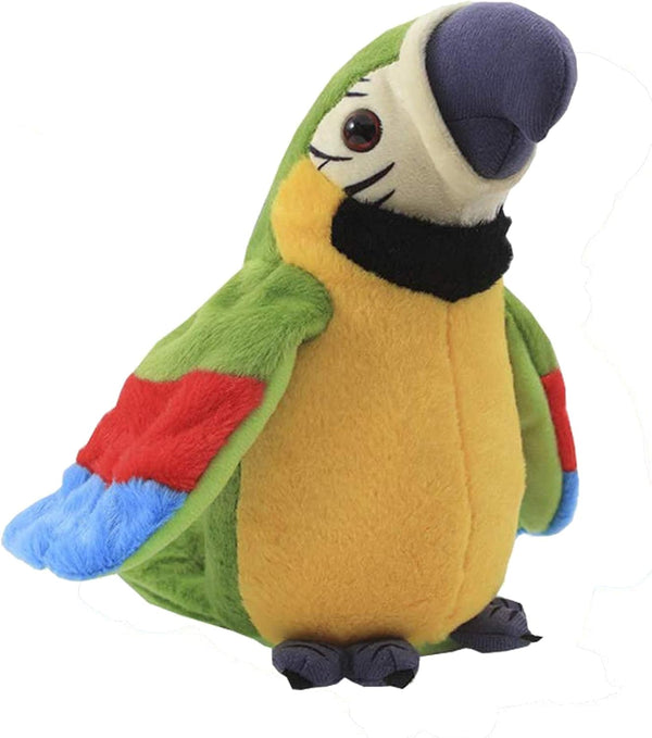 Talking Macaw Parrot Plush Toy, Repeat What You Say, Electronic Record Animated Bird for Kids