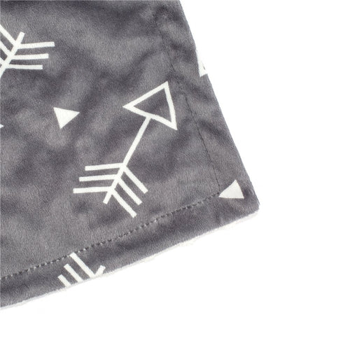 30 40 Inch, BORITAR Baby Blanket Super Soft Minky with Double Layer Dotted Backing, Little Grey Arrows Printed x