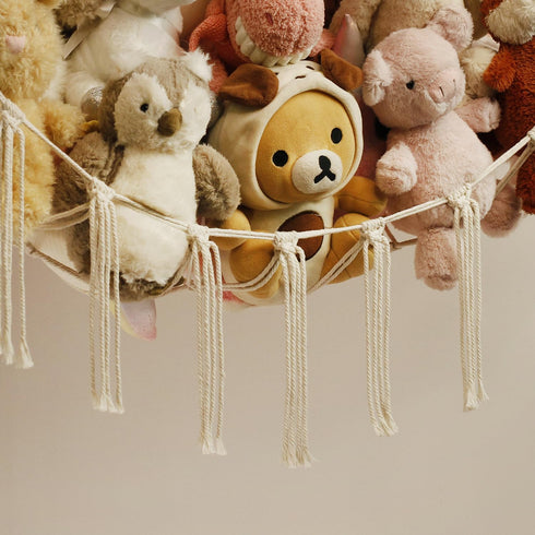 Stuffed Animal Storage Hammock, Large Toy Net Organizer for Plushies, Cute Room Decor for Kids' Nursery