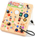 Busy Board for Toddlers 1-3 - Montessori Educational Sensory Toy with 10