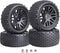 Hobbypark 1/10 Scale Off Road Buggy Tires & Wheel Rims Set (4-Pack) with 12mm Hex Hubs and Foam Inserts