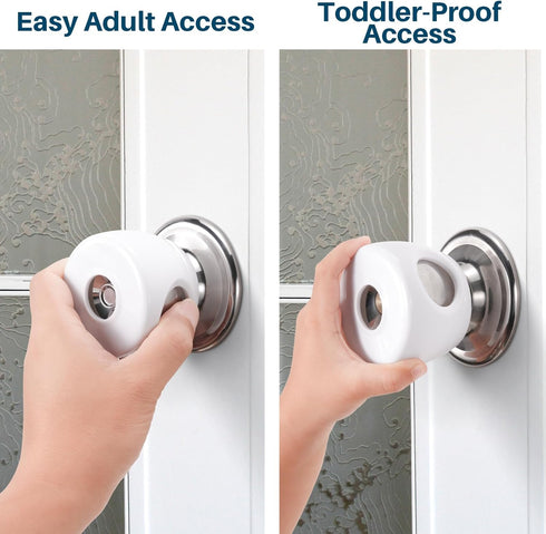 Inaya (4 Pack) 6-24 Baby Proofing Door Knob Cover & Baby Bath Seat for Babies Months