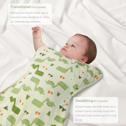 3-Way Wearable Swaddle Blankets Sleep Sacks with Arms Up, Hands Up Sleeping Sack Easy Diaper Changing Sleeping Bag