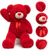 Huge Teddy Bear Stuffed Animal, Giant Plush with Red Ribbon Bow, Valentine's Day Gift for Girlfriend and Kids, 36 Inch