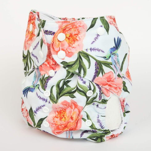 Junior Big Cloth Diaper Pocket - Reusable Baby Toddler Girls (Hummingbirds) for 2 to 7 Years Old