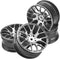 4Pack HIRCQOO Metal Wheel Rims, 12mm Hex Hub, Compatible with 1/10 On-Road Racing Touring Drift Car, Width 26mm, Black