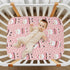 Mazeann 52" 28" 9" Christmas Pink Santa Crib Sheets Soft Breathable Fitted Baby Crib Sheets Mattress Cover for Girl
