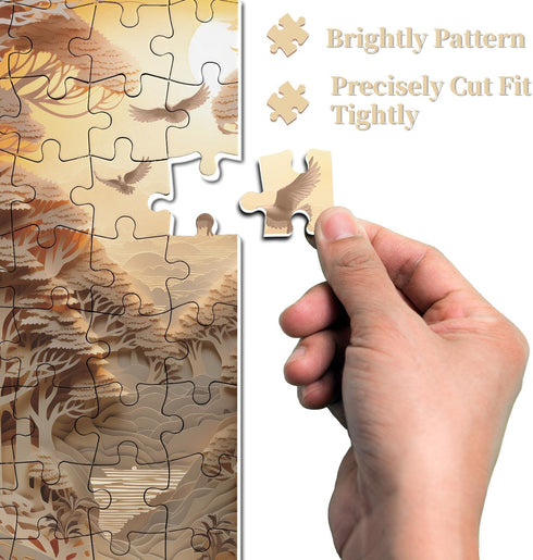 Forest Sunset Puzzles for Adults 1000 Pieces - Difficult Challenge Tree of Life Jigsaw Puzzles