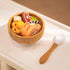 Baby Bamboo Bowls with Suction and Matching Spoon Set, 3 Piece Feeding Supplies for Infant and Toddlers