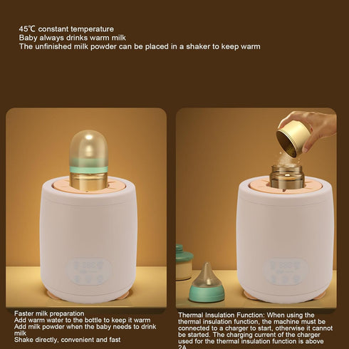 TOPINCN Automatic Mixing Electric Baby Bottle Warmer Rechargeable Automatic Baby Bottle Shaker Smart Milk Powder Milk