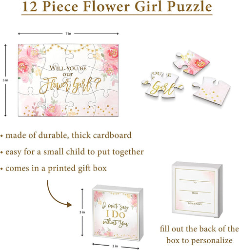 Lillian Rose Gift - Will You be Our Flower Girl Puzzle, One Size, Pink