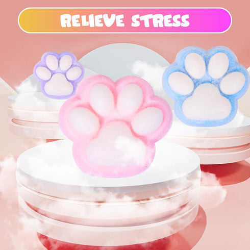 JIACAI 1pcs Toy,5 Inches Pinch White Squishy Cat Paw Squishy Big FuFu cat Squeeze Paw,Cute Soft Squeeze Fidget Toys