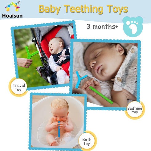 Sensory Chew Toys for Autistic Children, 4 Pack Silicone Teething Straws for Autism, ADHD, and Stress Relief