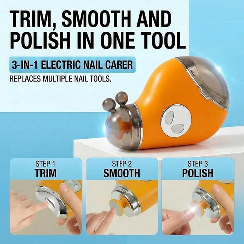 Calvoria Trimmer 3 Electric Nail Clippers, Safe Automatic Nail with LED Light & Speeds, Quiet USB Rechargeable Electric