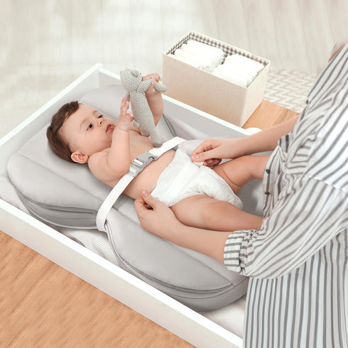 28"16", Baby Changing Pad, Waterproof Wipe-Clean PU Leather with High-Density Foam, Non-Slip Raised Edge Contour