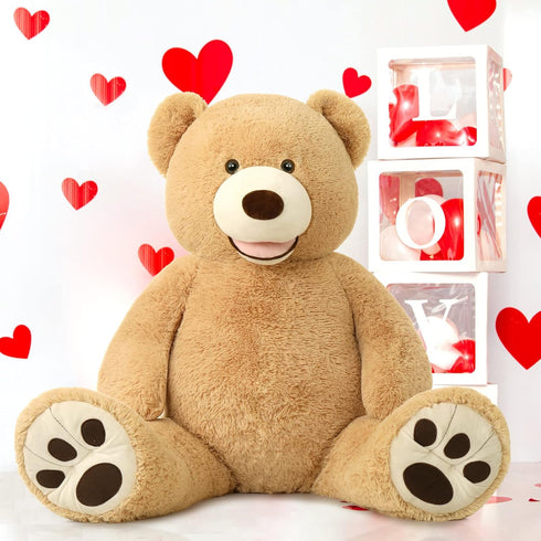 51 inch MorisMos Smile Giant Teddy Bear, Large Stuffed Bears with Big Footprints, Big Stuffed Animals Cuddly Plush