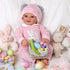 BABESIDE 2 Pcs Reborn Baby Doll Clothes with Hat for 17-22 Inch Baby Dolls, Cute Bunny Pattern Outfits