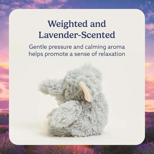 warmies Junior Microwavable & Weighted Stuffed Animals, Elephant - Heated Stuffed Animal Plushie for Warmth & Comfort
