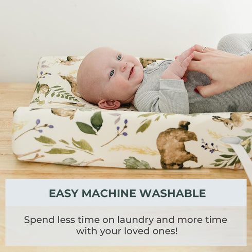 2 Pack Pobibaby - Premium Changing Pad Cover - Ultra-Soft Cotton Blend, Stylish Woodland Pattern, Safe and Snug