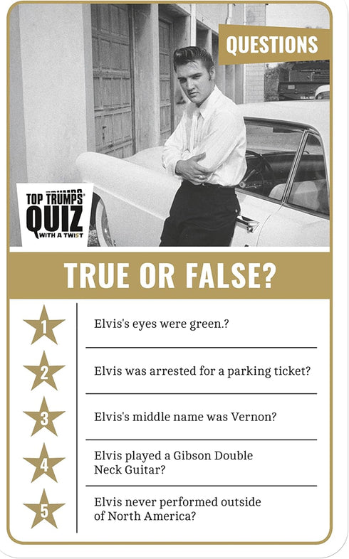 Top Trumps Elvis Presley Quiz Game - Trivia for Kids and Adults, Great Travel and Outdoor Games