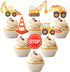 36 PCS Construction Cupcake Toppers Stop Sign Dump Truck Excavator Tractor Party Cake Food Picks for Baby Shower
