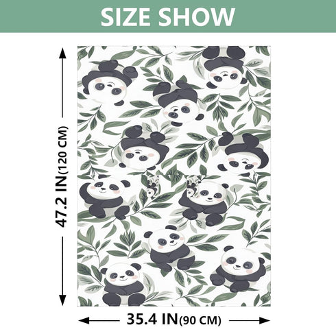 Dalzium Cute Cartoon Panda Leaves Car Seat Cover Baby, Carseat Canopy Cover for Girl Boy, Breathable Baby Carrier Cover