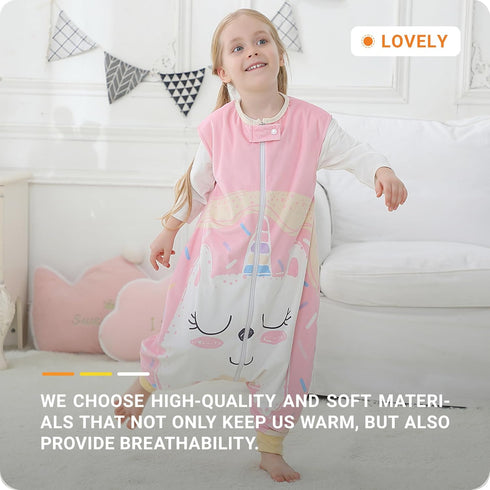 HAHASHOW Baby Sleeping Sack Sleeveless, Toddler Sleeping Bag with Legs, Swaddle Wearable Blanket