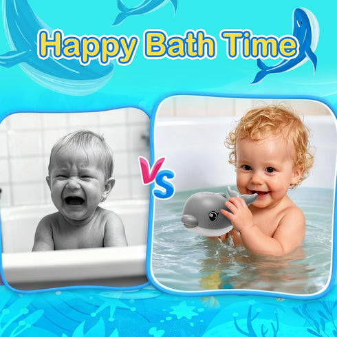 6-12 12-18 1-3 2-4 Bath Toys, Light Up Dolphin Baby Bath Toys for Babies Months, Rechargeable Sprinkler Musical Toys