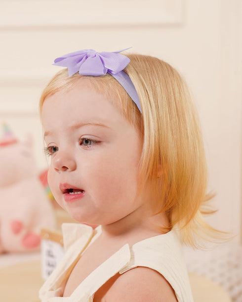 jollybows 40pcs Baby Girls Hair Accessories, 3" Grosgrain Ribbon Hair Bows Headbands for Infants Newborn Toddler