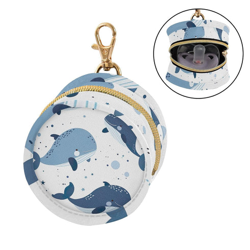 YETTASBIN Whale Portable Pacifier Holder Case with Metal Hook Buckle & Zipper for Diaper Bag and Stroller, Versatile