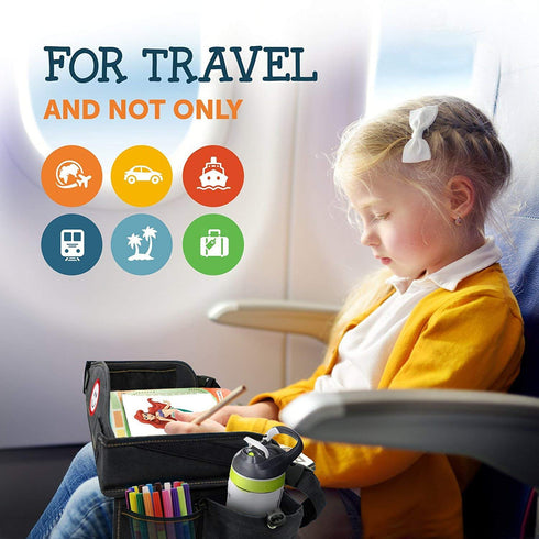 Coolmum Kids Travel Tray, Toddler Car Seat Tray, Double Sided Activity Organizer, Snack Lap Tray, Baby Stroller Table