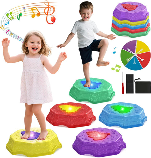 Coordination4 3+ Stepping Stones for Kids with Light & Music,Toddler Sensory Toy for Obstacle Course Year Old Girl