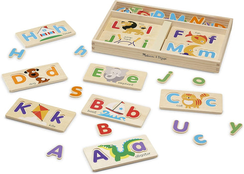 Melissa & Doug ABC Picture Boards - Educational Toy with 13 Double-Sided Wooden Boards and 52 Letters