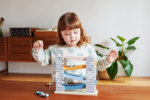 PolarB Viga Wood Toy, Car Slider Playset