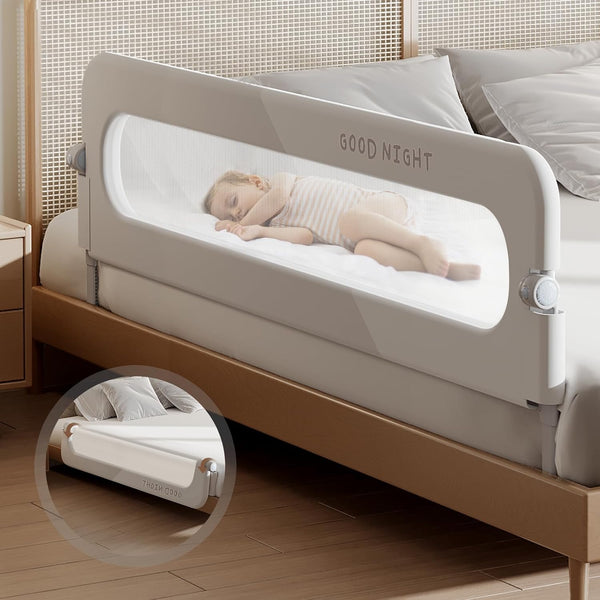 strenkitech Foldable Toddler Bed Rails - Kids Guard Bumper for Crib Safe Bed