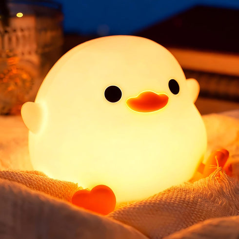 Amaredom DoDo Duck Night Light, Cute Duck Lamp, Silicone Dimmable Nursery Nightlight,