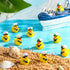 RoundFunny 150 Pcs Mini Cruise Resin Ducks Bulk Yellow Tiny Cruise Ship Duck Figurines Small Tiny Funny Sailing Toys