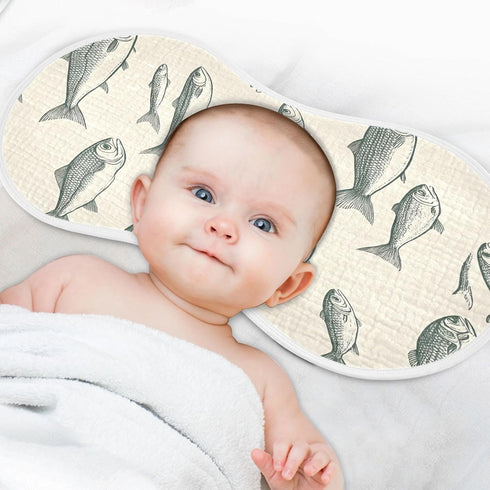 YEGAME Set 2 11 22 Inch Muslin Baby Burp Cloths of -Fish Super Absorbent Cotton Burping Rags Soft Baby Washcloths