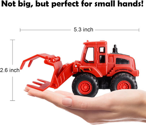 4 Pack Colorful Friction Powered Construction Truck Toys for 3 Years Old Boys and Girls Kids