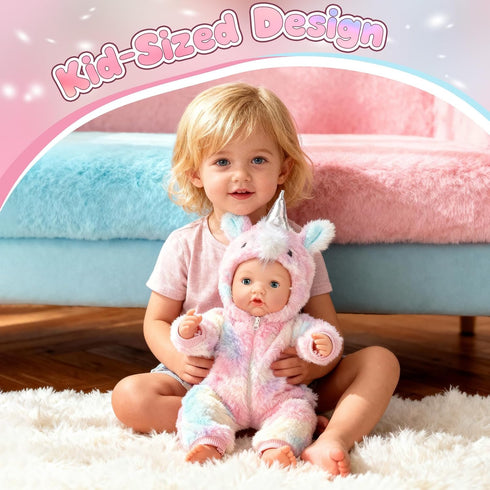 17Inch 3+, Baby Doll - Realistic Cute Soft Body Baby Doll Real Life Reborn Silicone Baby Dolls with Bottles & Pacifier