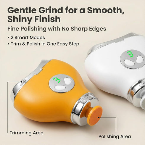 pinkmintcat 2-in-1 Trimmer 3 Electric Nail Clippers & Polisher - Safe Automatic Fingernail & File with LED Light